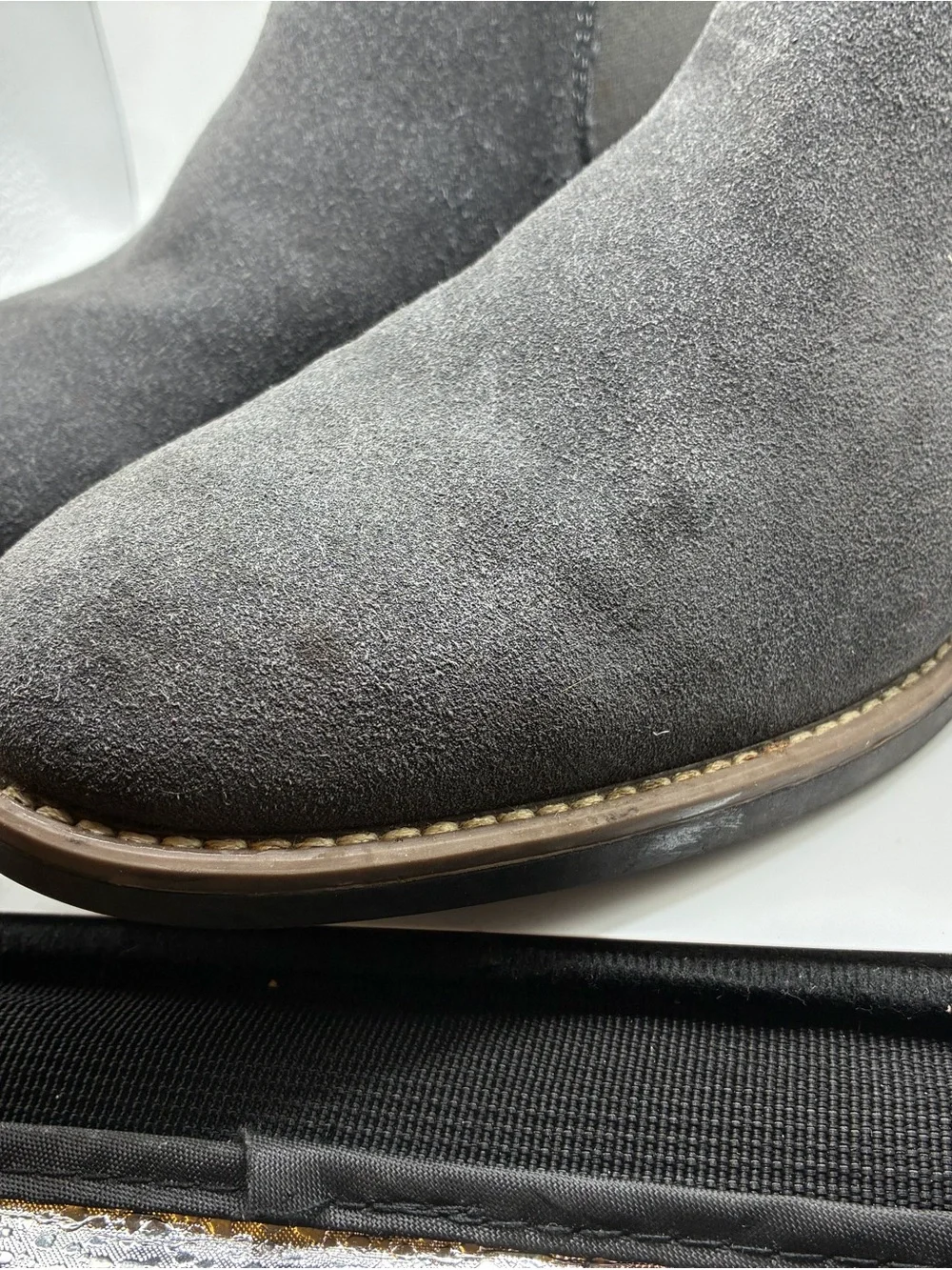 Bruno Marc Gray Suede Leather Chelsea Boots Men’s Size 9.5